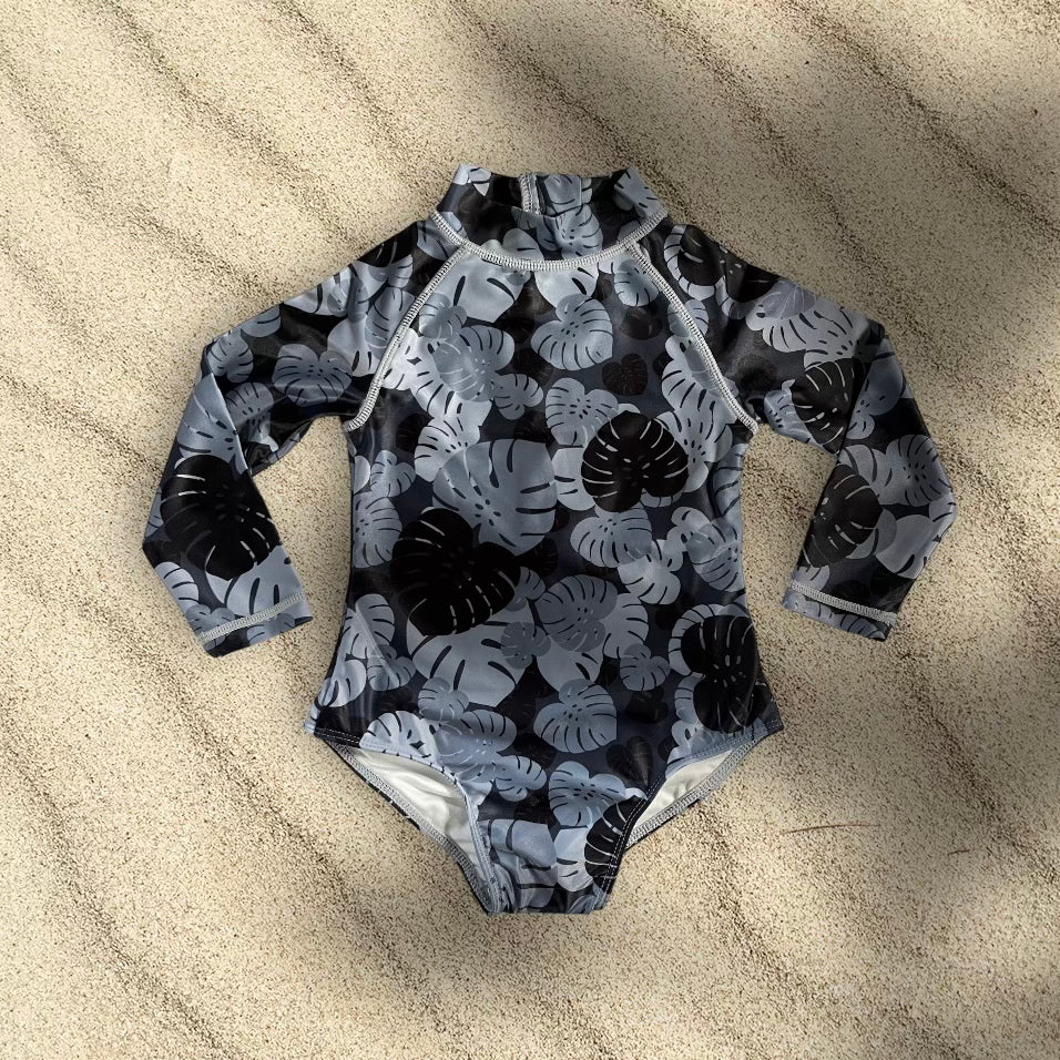 KEIKI LONG SLEEVE MONSTERA CAMO ONE PIECE