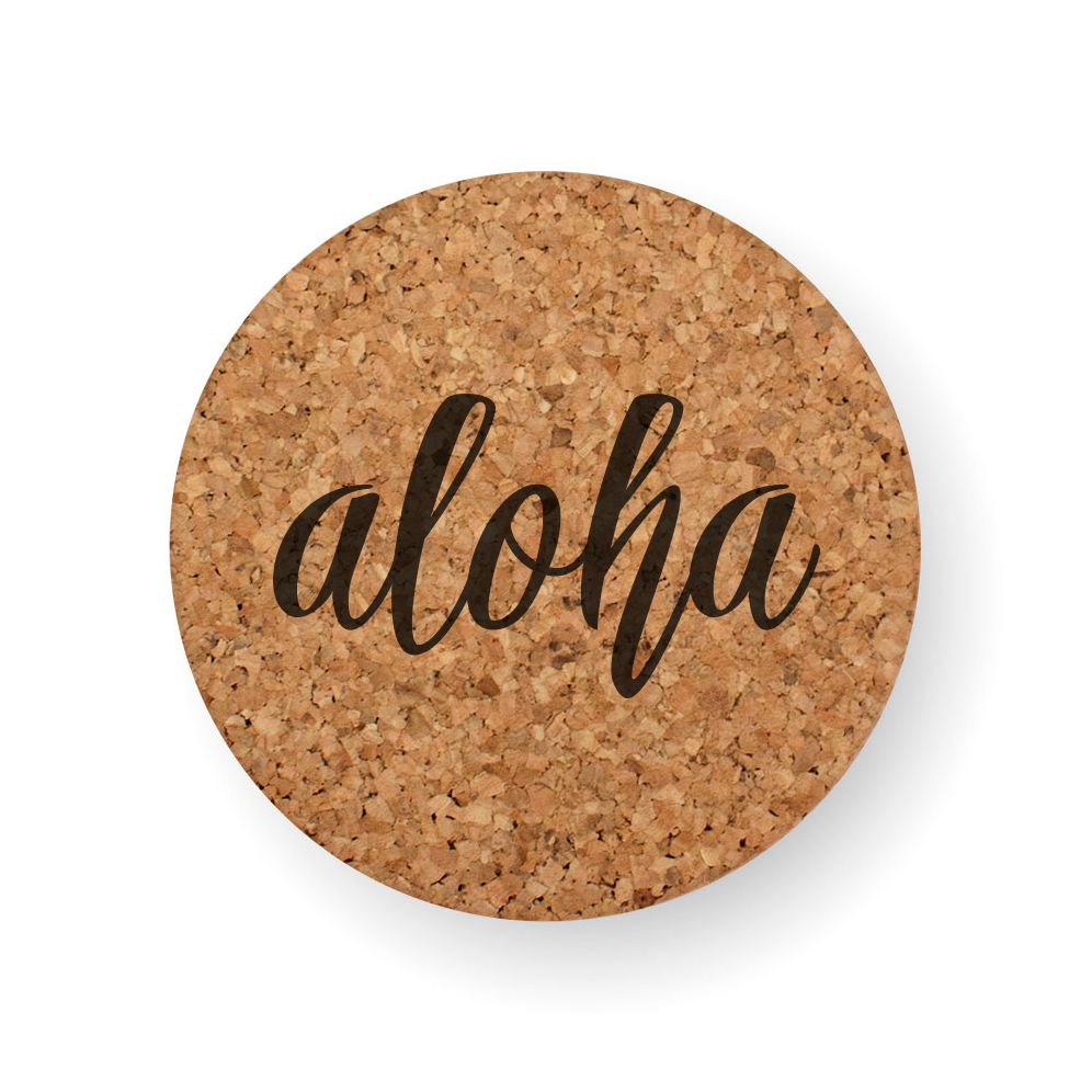 ALOHA SCRIPT COASTER