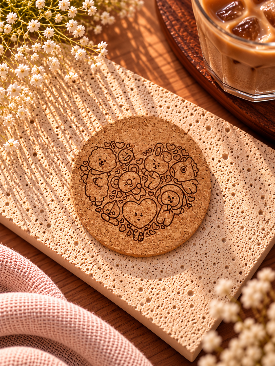 BT21 HEART COASTER