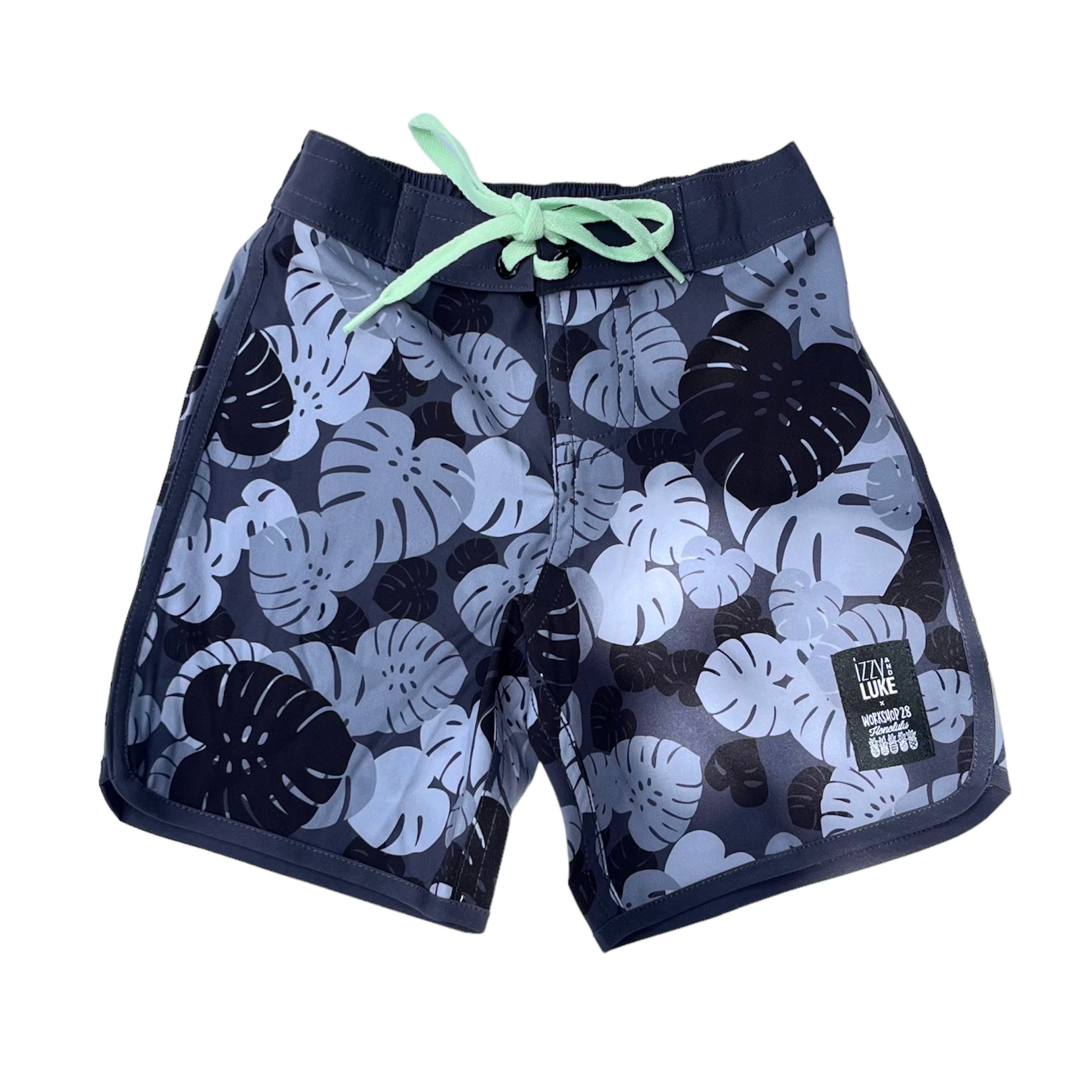 MONSTERA CAMO KEIKI BOARD SHORTS
