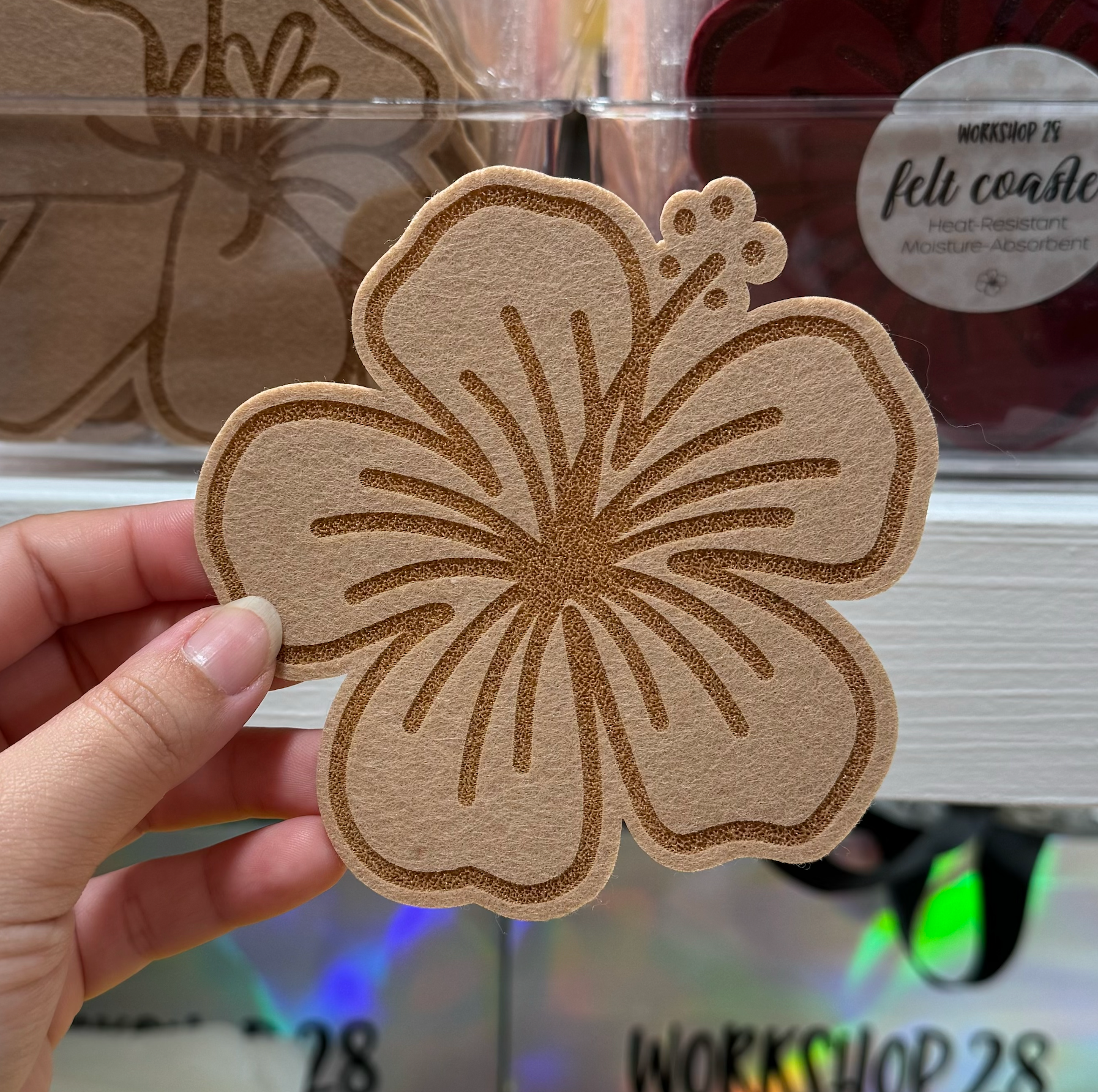 HIBISCUS FELT COASTER