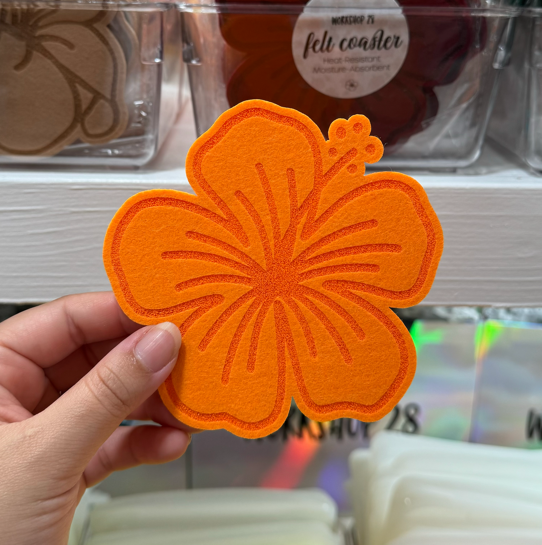 HIBISCUS FELT COASTER