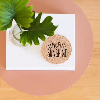 ALOHA SUNSHINE CORK COASTER MADE IN HAWAII